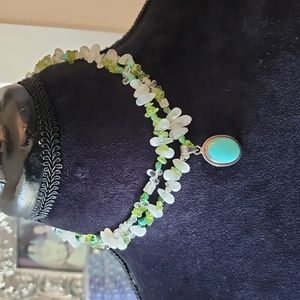 Turquoise Drop Beaded Necklace